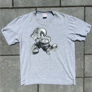 Supreme Gray Graphic T-Shirt with Cartoon Print